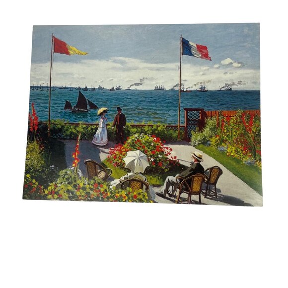 Claude Monet Garden At Sainte-Adresse Blank Greeting Card with Envelope - Picture 1 of 6